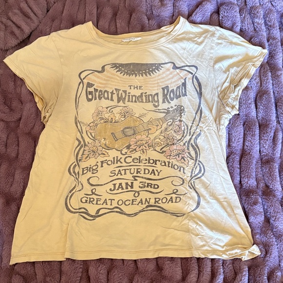 Spell Tops - Spell Great Winding Road Graphic Yellow Tee